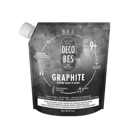 Polvo decolorante DECOBES Graphite 500 g BES blanqueador profesional para el cabello