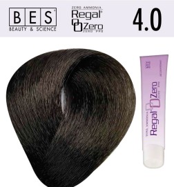 Tinte para el cabello, sin amoniaco Bes Regal Zero 4.0 Castaño 100 ml