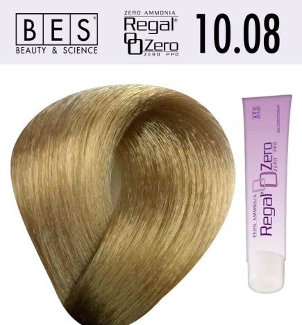 Tinte para el cabello, sin amoniaco bes REGAL ZERO 10.08 RUBIO PLATINADO NATURAL BEIGE 100 ml