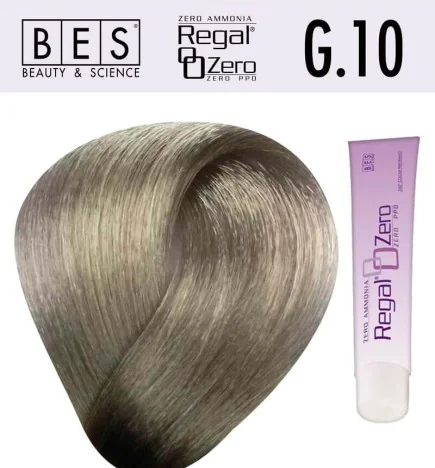 Tinte para el cabello, sin amoniaco bes REGAL ZERO G.10 GRIS IGLOO 100 ml