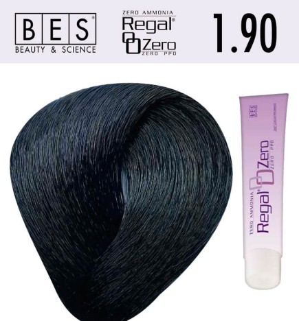Tinte para el cabello, sin amoniaco bes REGAL ZERO 1.90 NEGRO AZUL 100 ml