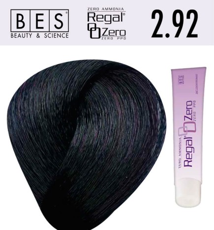 Tinte para el cabello, sin amoniaco bes REGAL ZERO 2.92 MARRÓN AZUL IRIS 100 ml