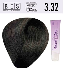 Tinte para el cabello, sin amoniaco Bes Regal Zero 3.32 Castaño Oscuro Dorado Iris 100 ml