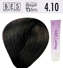 Tinte para el cabello, sin amoniaco bes REGAL ZERO 4.10 CASTAÑO CENIZO NATURAL 100 ml