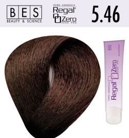 Tinte para el cabello, sin amoniaco bes REGAL ZERO 5.46  CASTAÑO CLARO ROJO COBRIZO 100 ml