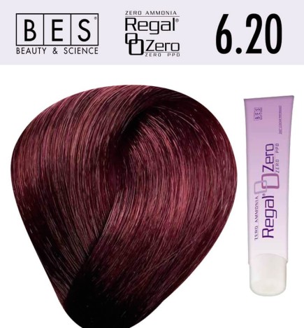 Tinte para el cabello, sin amoniaco bes REGAL ZERO 6.20 RUBIO OSCURO IRIS 100 ml