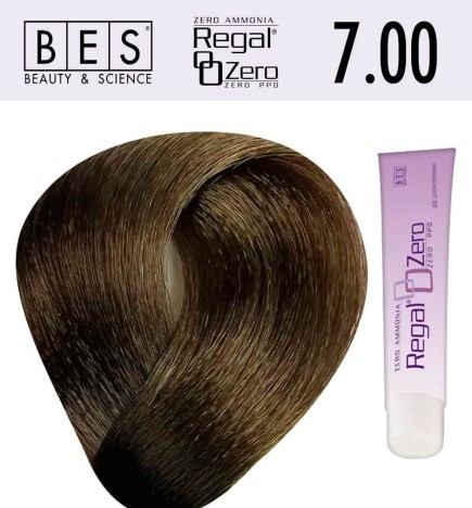 Tinte para el cabello, sin amoniaco bes REGAL ZERO 7.00 RUBIO INTENSO 100 ml