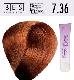 Tinte para el cabello, sin amoniaco bes REGAL ZERO 7.36 Durazno - Rubio Dorado Rojo 100 ml