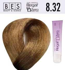 Tinte para el cabello, sin amoniaco Bes Regal Zero 8.32 Rubio Claro Violeta Dorado 100 ml
