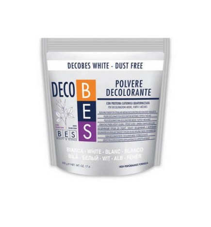 White bleaching powder in jar DECOBES 500 g BES for professional use