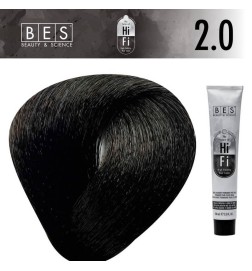 BES HI-FI 2.0 Marrón 100 ml. Tinte permanente para el cabello tono marrón oscuro profesional con cobertura total