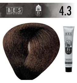 Tinte permanente para el cabello, BES HI-FI 4.3 CASTAÑO DORADO 100 ml