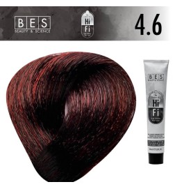 Tinte permanente para el cabello, bes HI-FI 4.6 CASTAÑO ROJO INTENSO 100 ml