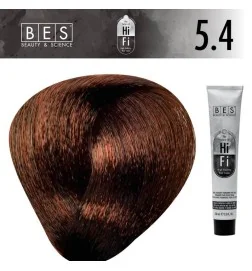 Tinte permanente para el cabello, bes HI-FI 5.4 CASTAÑO CLARO COBREADO 100 ml