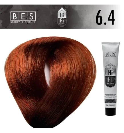 Tinte permanente para el cabello, bes HI-FI 6.4 RUBIO OSCURO COBREADO 100 ml