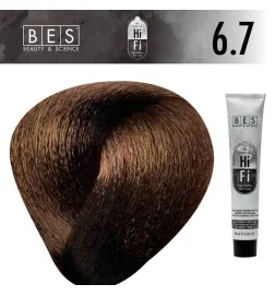 Tinte permanente para el cabello, bes HI-FI 6.7 RUBIO OSCURO TABACO 100 ml