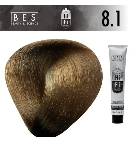BES Hi-Fi 8.1 Rubio Claro Ceniza - tinte permanente con liposomas vegetales BES