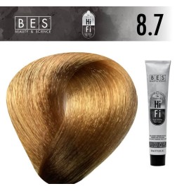Tinte permanente para el cabello, bes HI-FI 8.7 RUBIO CLARO TABACO 100 ml