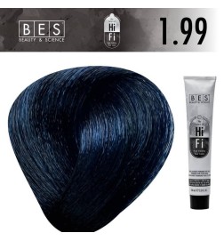 BES HI-FI 1.99 Negro Cobalto 100 ml. Tinte permanente para el cabello tono profesional negro con reflejos cobalto
