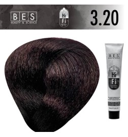 BES HI-FI 3.20 Castaño Oscuro Violeta 100 ml. Tinte permanente para el cabello