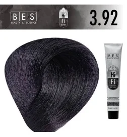 BES HI-FI 3.92 Azul Violeta Marrón Oscuro 100 ml. Tinte permanente para el cabello color profesional con matices fríos