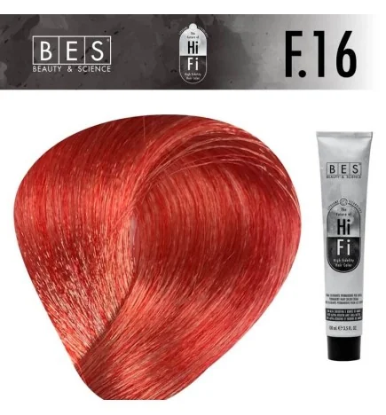 Tinte permanente para el cabello, BES HI-FI F.16 CENIZA ROJO FASHION 100 ml