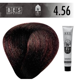 Tinte permanente para el cabello, bes HI-FI 4.56 CASTAÑO CAOBA ROJO 100 ml