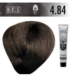 Tinte permanente para el cabello, bes HI-FI 4.84 CASTAÑO BEIGE COBRIZO 100 ml