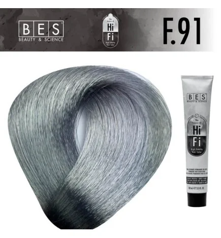 Tinte permanente para el cabello, bes HI-FI F.91 CIANITE 100 ml
