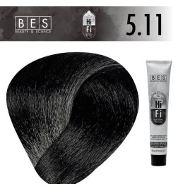 Tinte permanente para el cabello, bes HI-FI 5.11 INTENSO CENIZA MARRÓN CLARO 100 ml