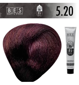 Tinte permanente para el cabello, bes HI-FI 5.20 MARRÓN CLARO 100 ml