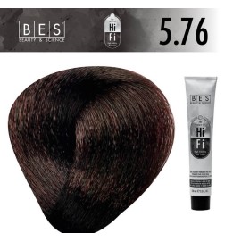 Tinte permanente para el cabello, bes HI-FI 5.76 CASTAÑO CLARO TABACO ROJIZO 100 ml