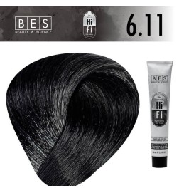 Tinte permanente para el cabello, bes HI-FI 6.11 INTENSO CENIZA OSCURO RUBIO 100 ml