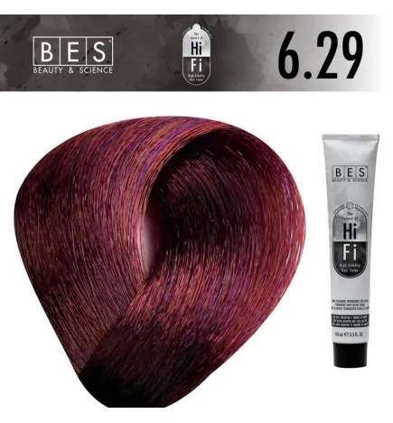 Tinte permanente para el cabello, bes HI-FI 6.29 RUBIO OSCURO VIOLETA AZUL 100 ml