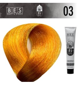BES HI-FI 03 Dorado 100 ml. Tinte permanente para el cabello color profesional dorado