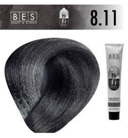 Hi-Fi 8.11 Intenso Ceniza Claro Rubio - tinte permanente con liposomas vegetales BES
