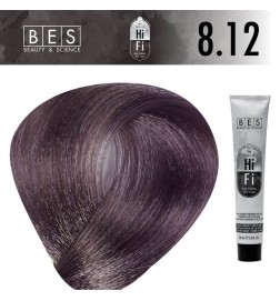 Tinte permanente para el cabello, bes HI-FI 8.12 CENIZA VIOLETA RUBIO 100 ml