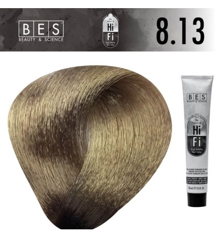 BES Hi-Fi 8.13 Golden Ash Light Blonde 100 ml - hair dye with vegetal liposomes BES