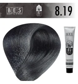 Tinte permanente para el cabello, bes HI-FI 8.19 CENIZA AZUL CLARO RUBIO 100 ml