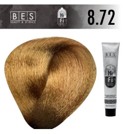 Tinte permanente para el cabello, bes HI-FI 8.72 RUBIO CLARO TABACO IRISEE 100 ml