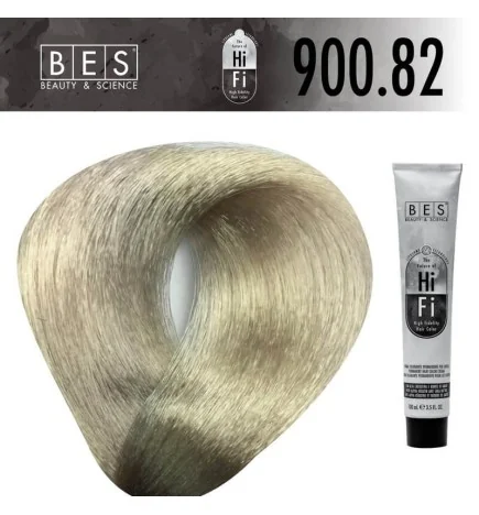 Tinte permanente para el cabello, bes HI-FI 900.82 RUBIO ULTRA ACLARADO BEIGE VIOLETA 100 ml