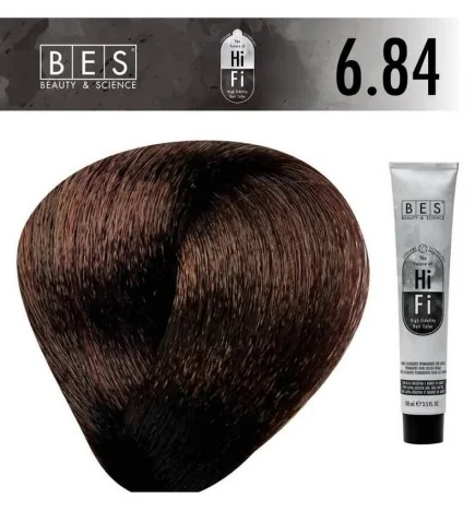 tinte capillar bes Hi-Fi 6.84 Rubio Oscuro Beige Cobre 100 ml