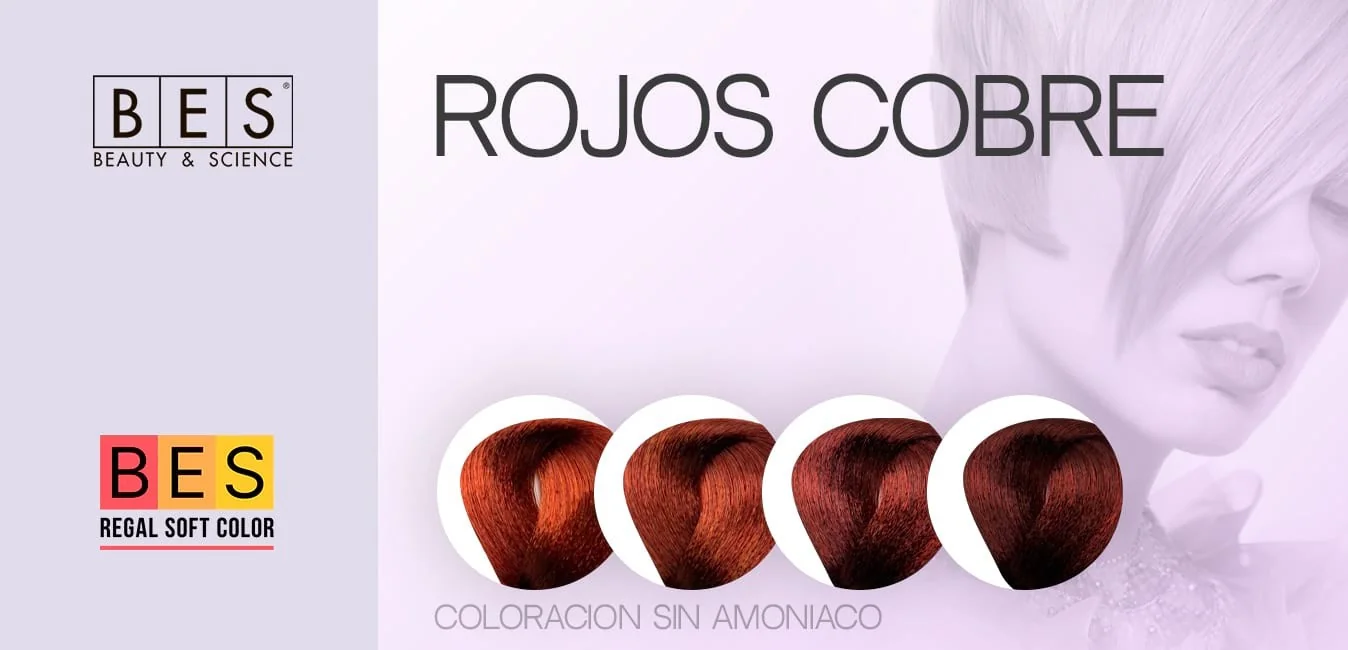 Tinte sin Amoníaco Rojos Cobre • BES Regal Soft Color